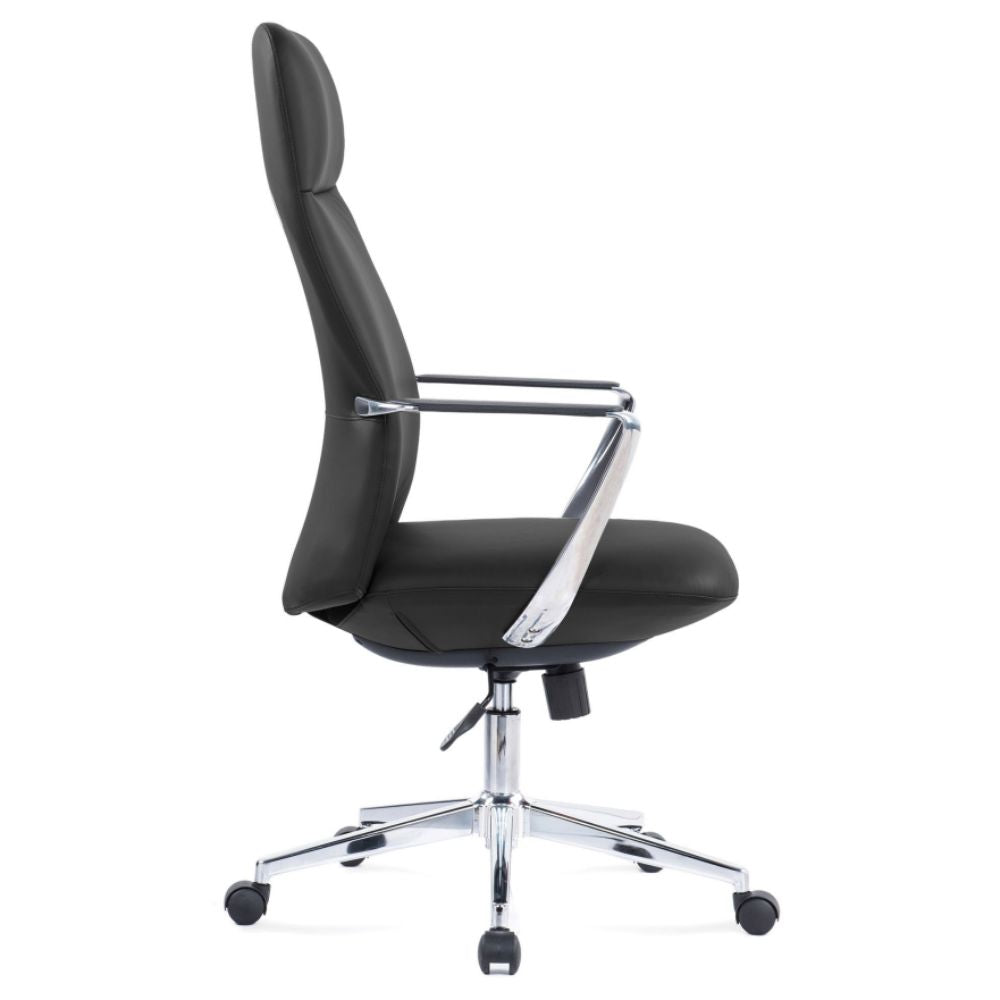 SILLA OFFIHO FENIX OHE - 165negro | Silla Ejecutiva para Gerencia Dirección | Altura Ajustable | Base Estrella | Negro | Soft Revolving Leather | Interior - OHE - 165negro - OFFIHO - NOGAL BEAT - Silla para oficina