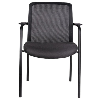 SILLA OFFIHO FRIDA OHV - 115 | Silla para Visitas Ergonómica | Estructura Acero Tubular | Brazos | Polipropileno | Tapiz Malla Tela | Interior - OHV - 115 - OFFIHO - NOGAL BEAT - Sillas para oficina