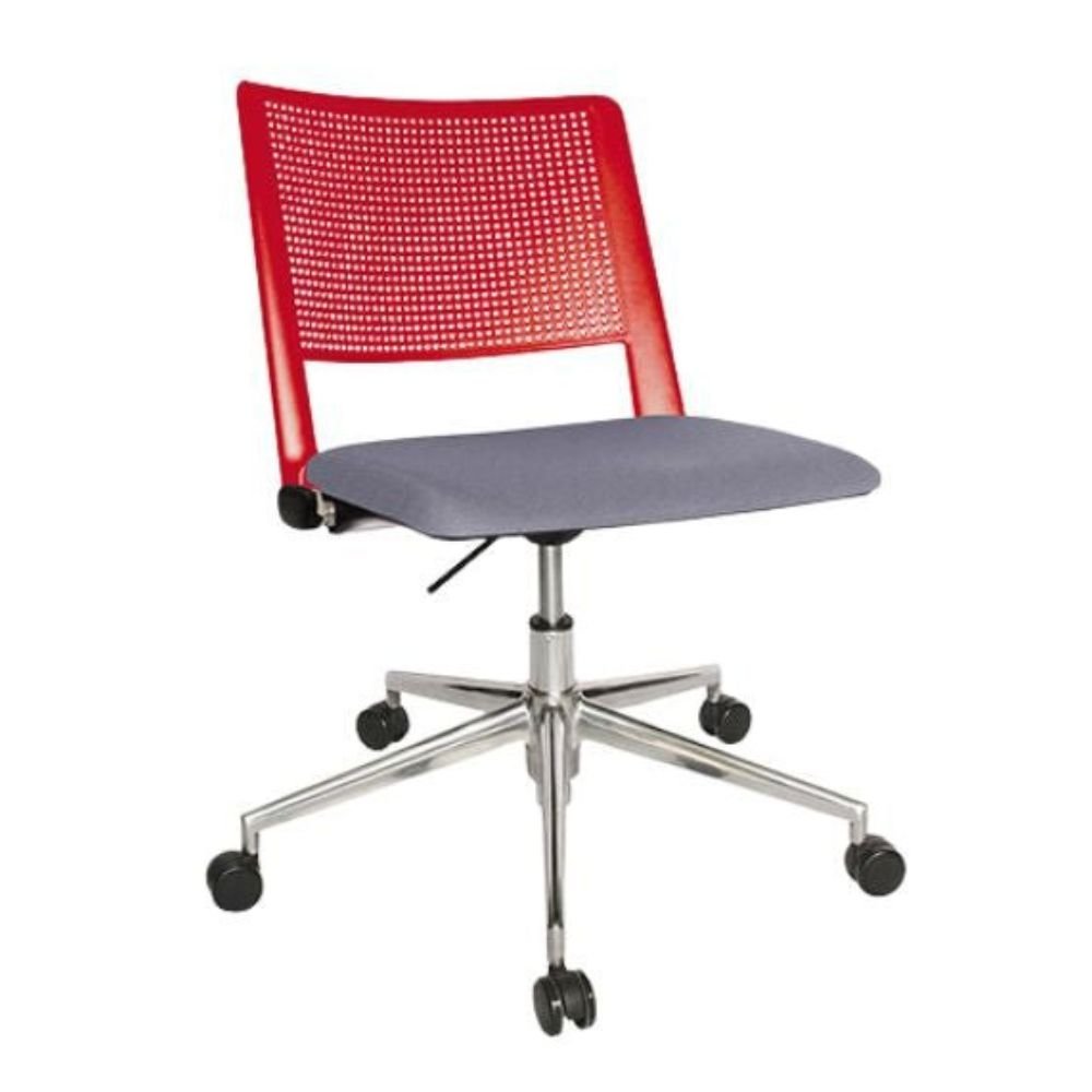 SILLA OFFIHO REVOLUTION OHS - 87AL KIT CROMADO | Silla Operativa para Area Operativa Trabajo | Altura Ajustable | Base Estrella | Asiento Tapizado | Interior - OHS - 87AL KIT CROMADO - OFFIHO - NOGAL BEAT - Silla para oficina