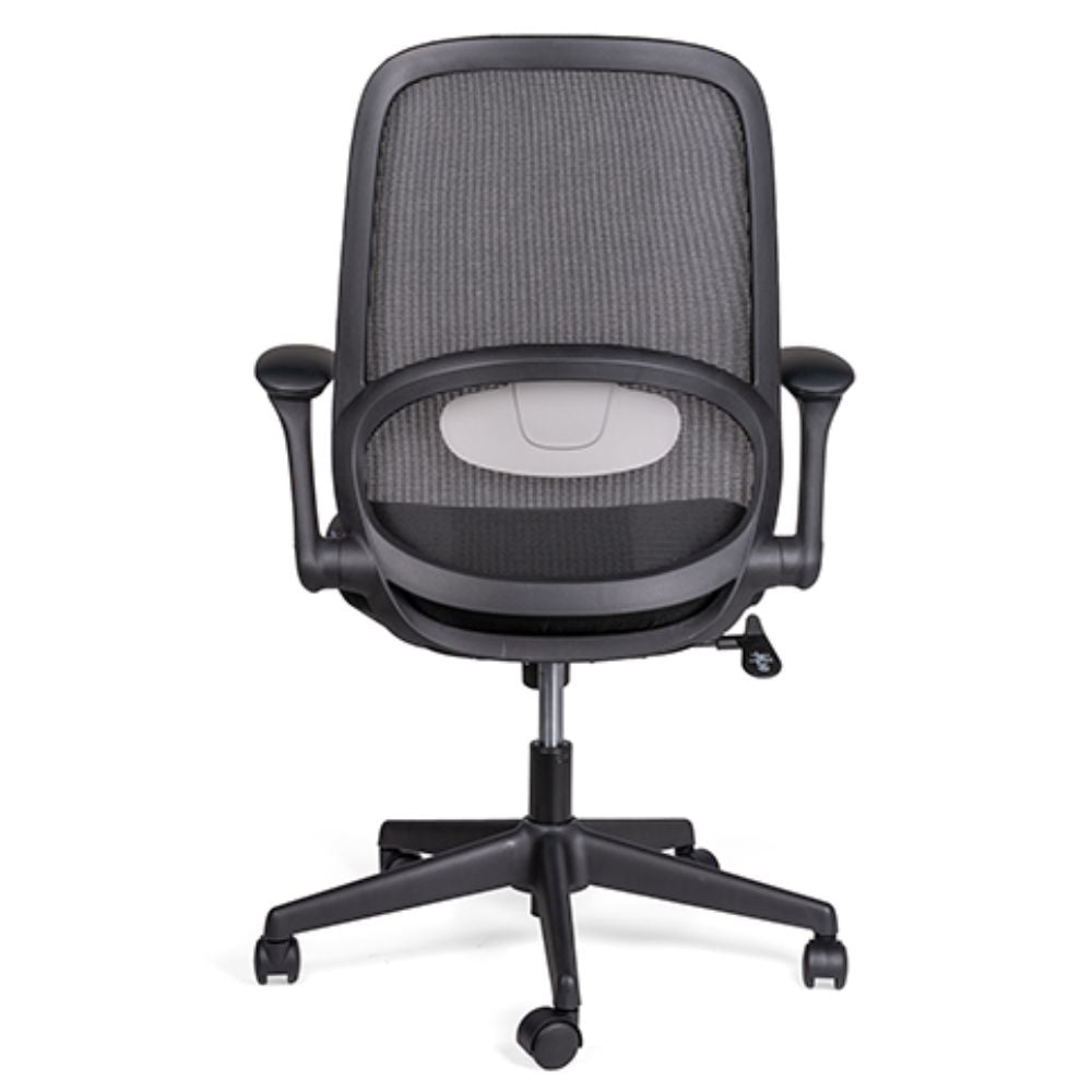 SILLA OFFIHO ROLY OHE - 403negro | Silla Operativa para Oficina | Base Estrella 5 Puntas | Acero Cromado | Rodajas | Reclinable | Brazos | Tapiz Malla Tela | Interior - OHE - 403negro - OFFIHO - NOGAL BEAT - Sillas de oficina