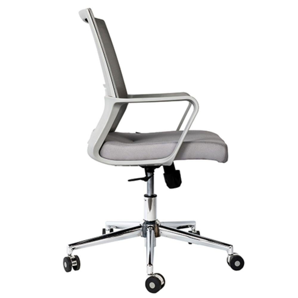 SILLA OFFIHO SLING OHE-94plusGris | Silla Operativa | Diseño Ergonómico Oficina Coworking Recepción | Altura Ajustable | Base Estrella | Respaldo en Malla Gris | Asiento Tapizado | Interior | Ejecutiva Operaciones Sala Juntas Conferencias Despacho Buffete Institución Gubernamental