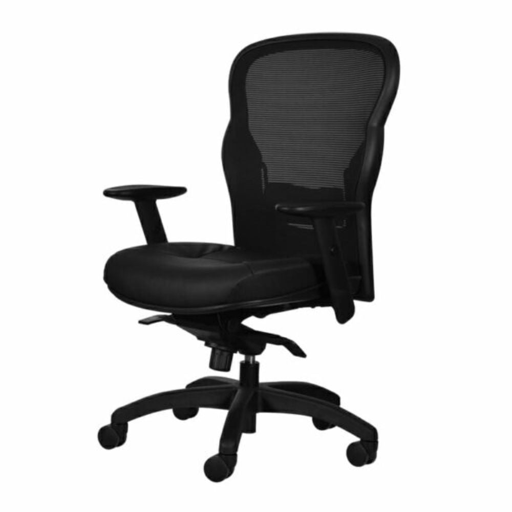 SILLA OFIK OFK 74 VL701 ST11T | Silla Ejecutiva para Oficina | Base Estrella Nylon | Piel y Polipropileno | Interior - OFK 74 - OFIK - NOGAL BEAT - Sillas de oficina