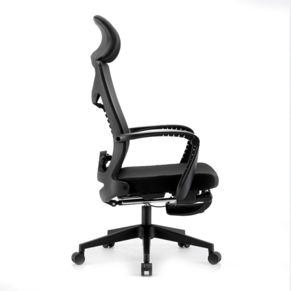 SILLA OFIK S81 | Silla Ejecutiva para Oficina | Base Estrella con Rodajas | Negro | Mesh con Respaldo Alto | Interior - 1028 - Ofik - NOGAL BEAT - Sillas