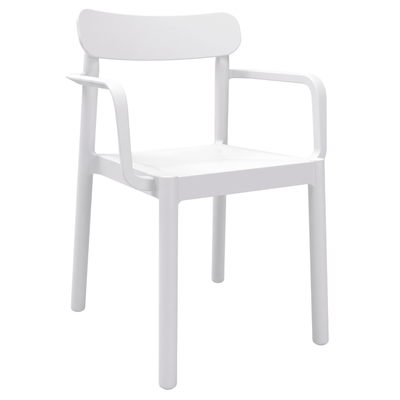 Silla para Cafetería y Comedor Con Brazos - RESOL ELBA ARMCHAIR - Varios Colores - Apilable y Protección UV - 4499 - Resol - NOGAL BEAT - Sillas