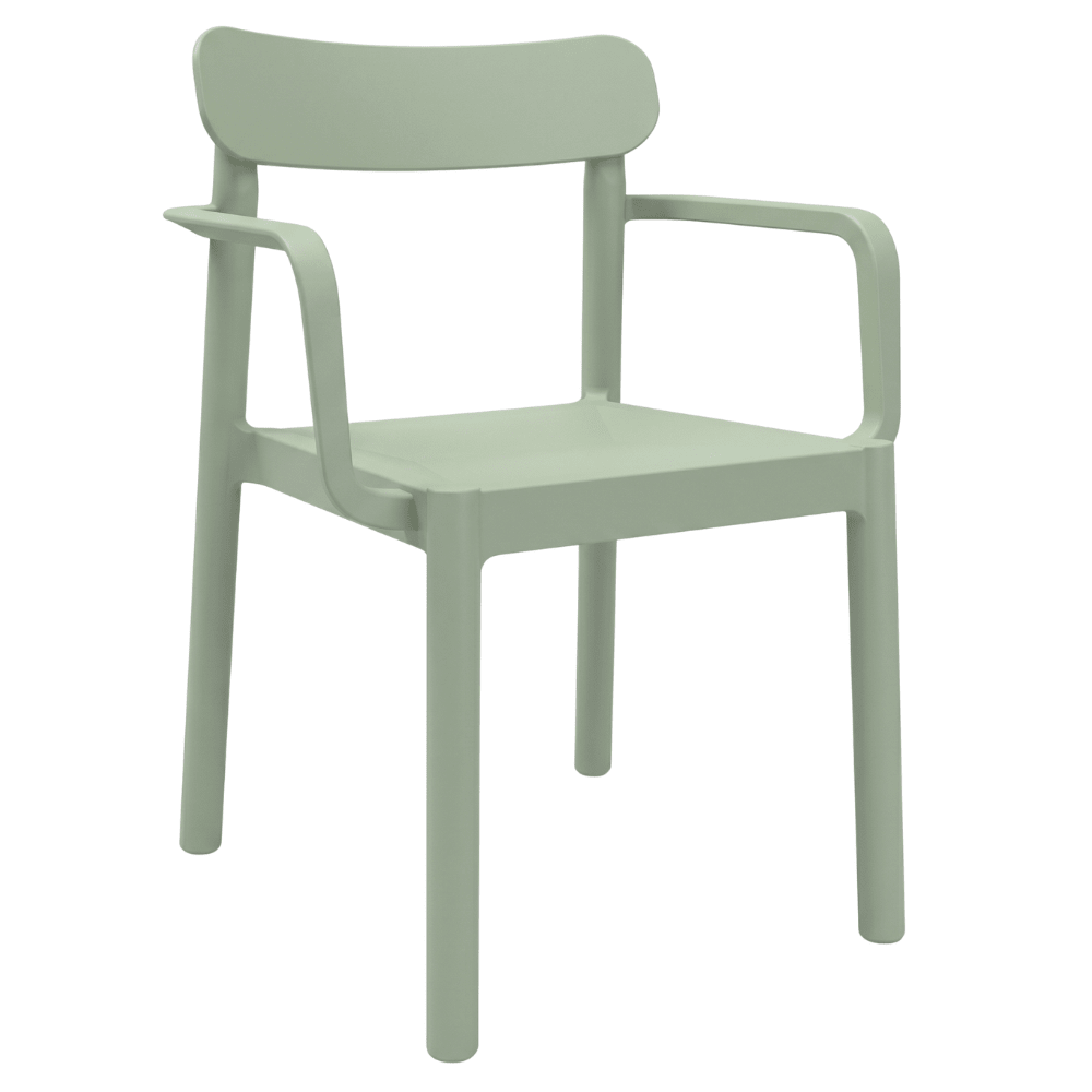 Silla para Cafetería y Comedor Con Brazos - RESOL ELBA ARMCHAIR - Varios Colores - Apilable y Protección UV - 4496 - Resol - NOGAL BEAT - Sillas