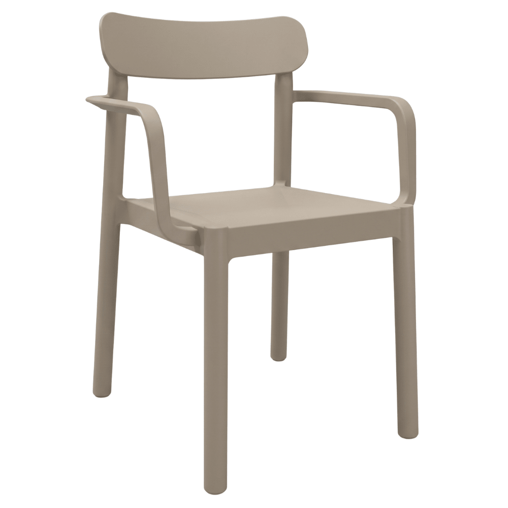 Silla para Cafetería y Comedor Con Brazos - RESOL ELBA ARMCHAIR - Varios Colores - Apilable y Protección UV - 4497 - Resol - NOGAL BEAT - Sillas