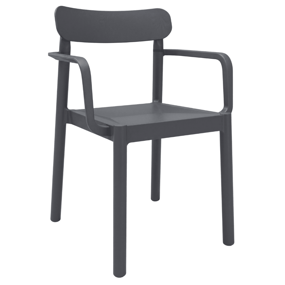 Silla para Cafetería y Comedor Con Brazos - RESOL ELBA ARMCHAIR - Varios Colores - Apilable y Protección UV - 4495 - Resol - NOGAL BEAT - Sillas