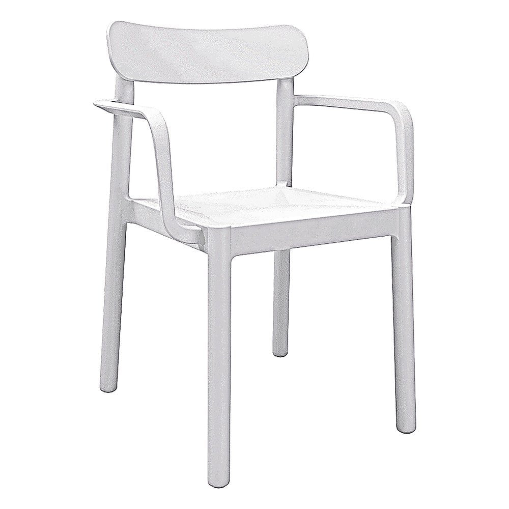 Silla para Cafetería y Comedor Con Brazos - RESOL ELBA ARMCHAIR - Varios Colores - Apilable y Protección UV - 04499 - Resol - NOGAL BEAT - Silla Comercial Interior