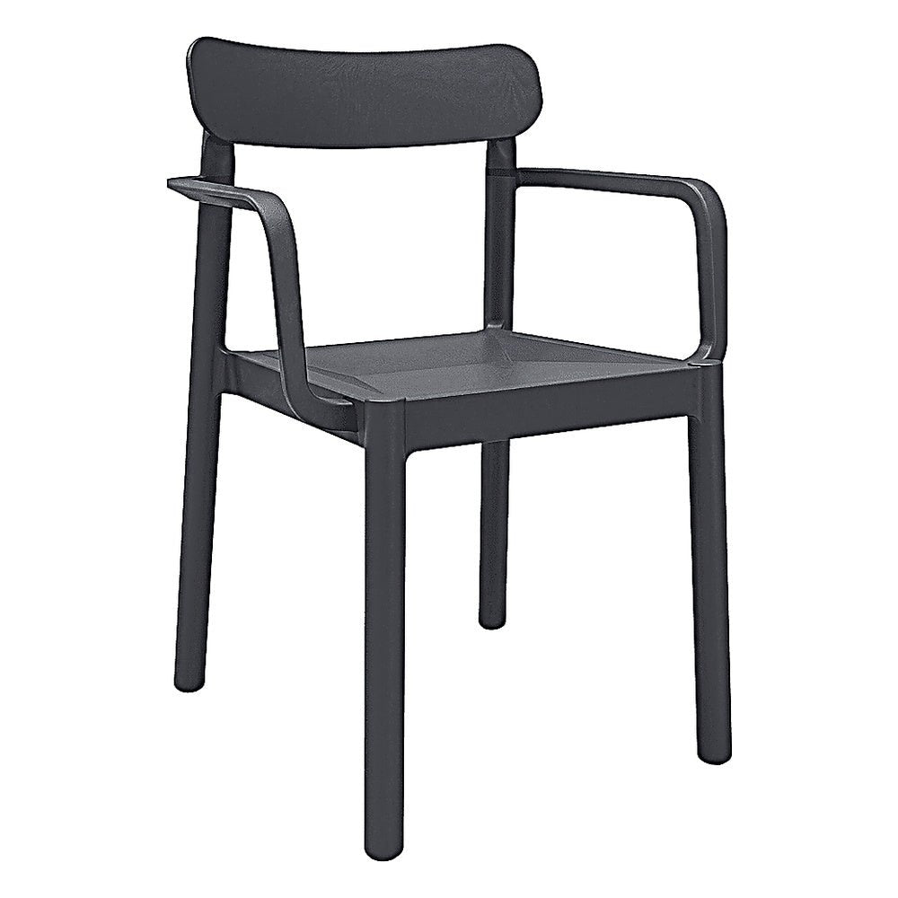 Silla para Cafetería y Comedor Con Brazos - RESOL ELBA ARMCHAIR - Varios Colores - Apilable y Protección UV - 04495 - Resol - NOGAL BEAT - Silla Comercial Interior