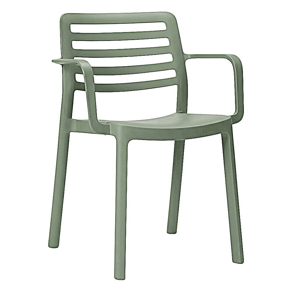Silla para Cafetería y Comedor con Brazos - RESOL WIND ARMCHAIR - Varios Colores - Apilable y Protección - 07162 - Resol - NOGAL BEAT - Silla Comercial Interior