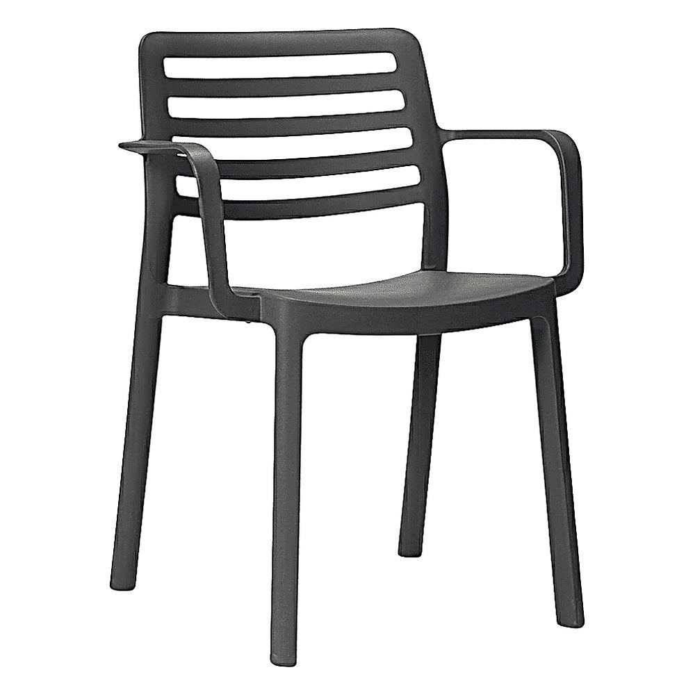 Silla para Cafetería y Comedor con Brazos - RESOL WIND ARMCHAIR - Varios Colores - Apilable y Protección - 04567 - Resol - NOGAL BEAT - Silla Comercial Interior