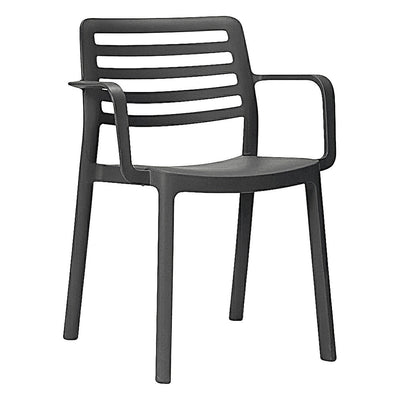 Silla para Cafetería y Comedor con Brazos - RESOL WIND ARMCHAIR - Varios Colores - Apilable y Protección - 04567 - Resol - NOGAL BEAT - Silla Comercial Interior