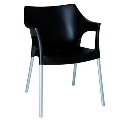 Silla para Cafetería y Comedor con Evacuación de Agua - RESOL POLE - Varios Colores - Apilable con 4 Puntas Aluminio y Protección UV - 01699 - Resol - NOGAL BEAT - Sillas