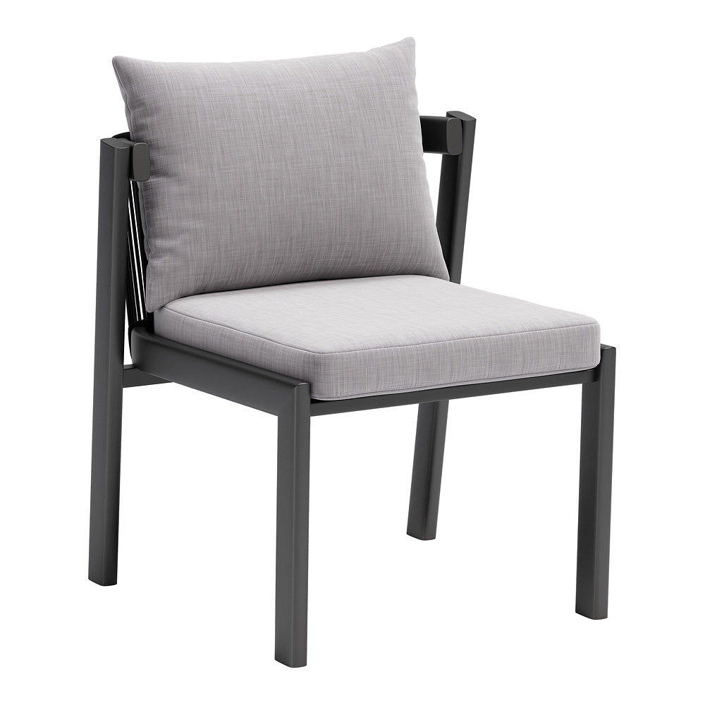 Silla para Cafetería y Jardín - ZUO HORIZON - Gris - Asiento y Respaldo Tapizados con Tela para Exterior - 704008 - Zuo - NOGAL BEAT - Silla de Terraza