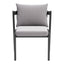 Silla para Cafetería y Jardín - ZUO HORIZON - Gris - Asiento y Respaldo Tapizados con Tela para Exterior - 704008 - Zuo - NOGAL BEAT - Silla de Terraza