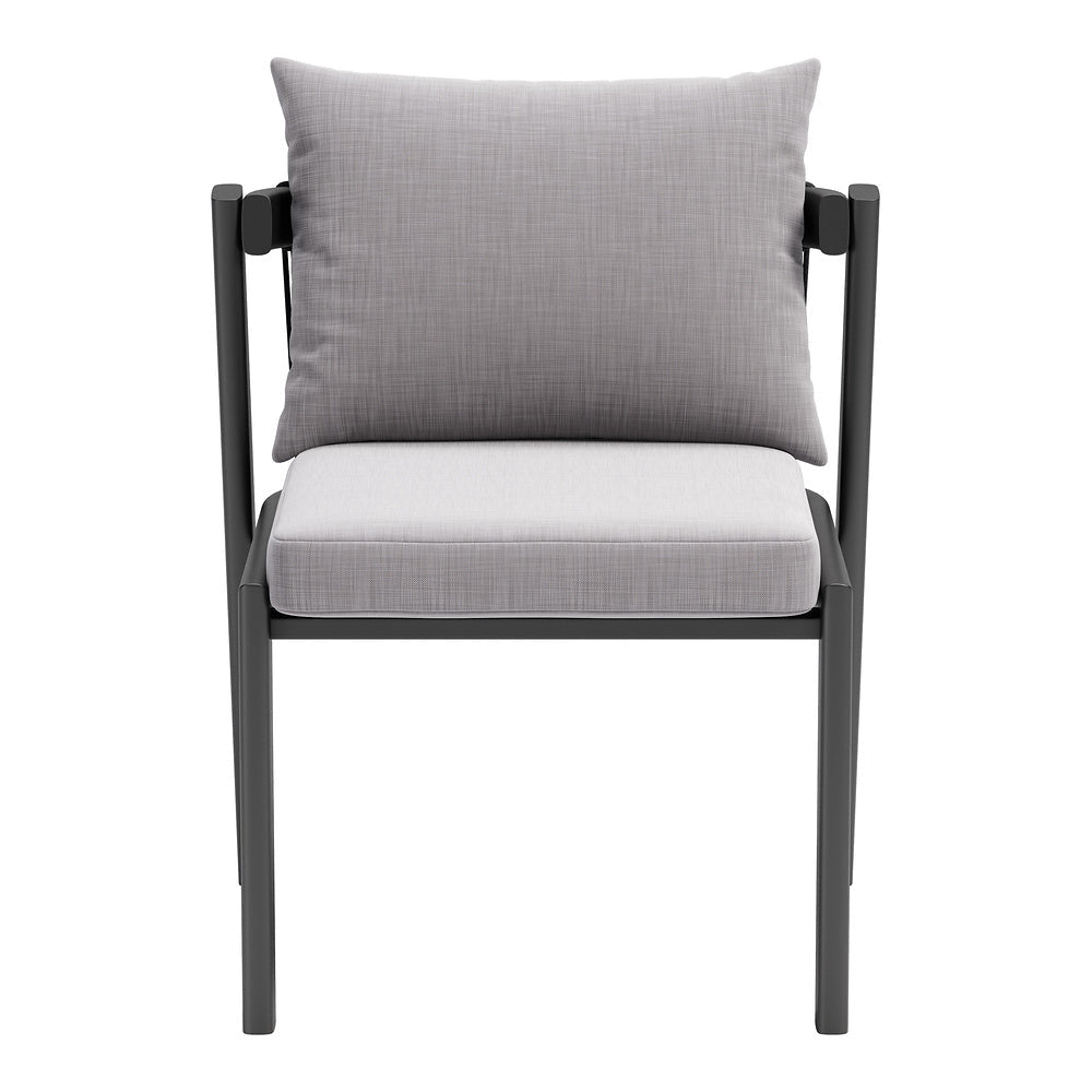 Silla para Cafetería y Jardín - ZUO HORIZON - Gris - Asiento y Respaldo Tapizados con Tela para Exterior - 704008 - Zuo - NOGAL BEAT - Silla de Terraza