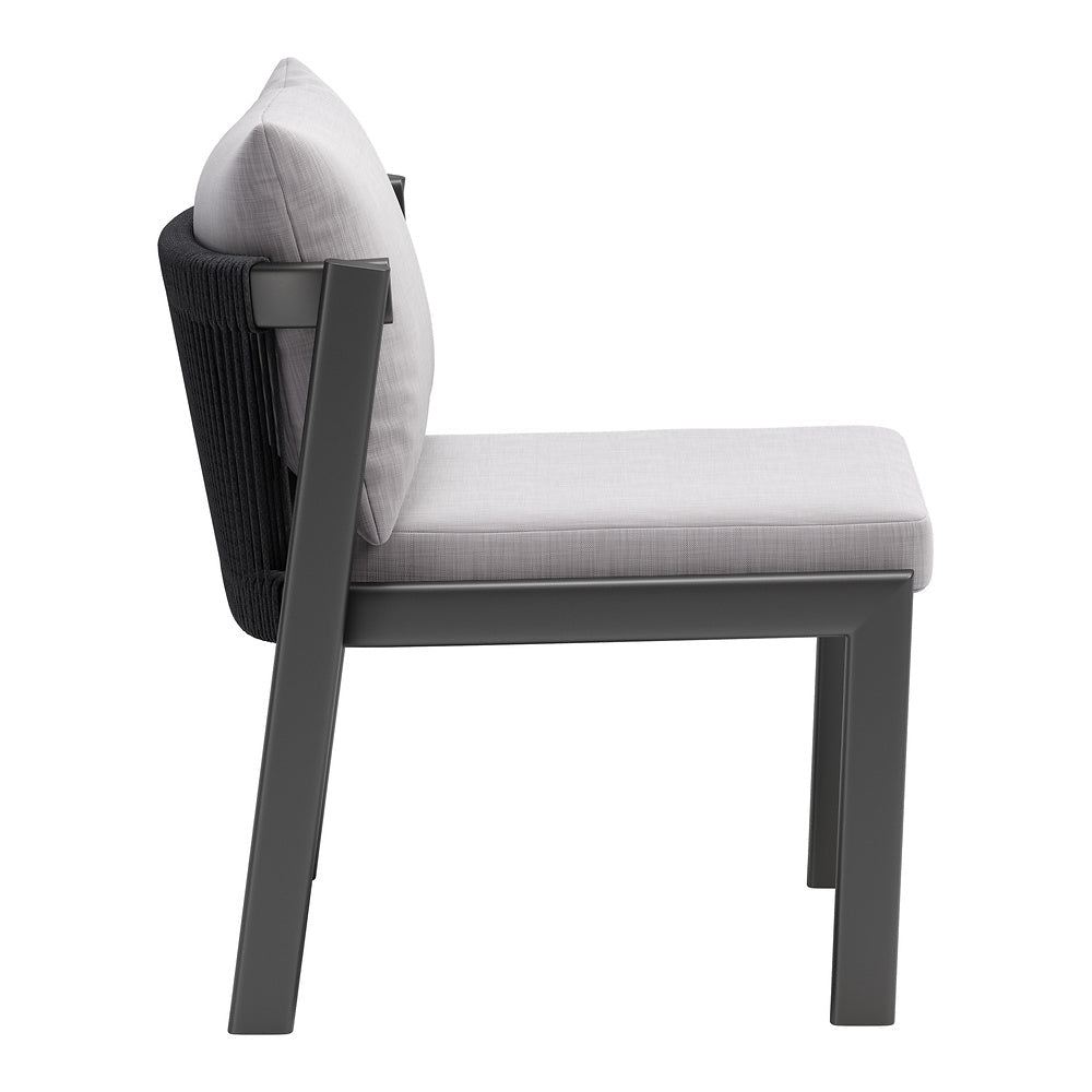 Silla para Cafetería y Jardín - ZUO HORIZON - Gris - Asiento y Respaldo Tapizados con Tela para Exterior - 704008 - Zuo - NOGAL BEAT - Silla de Terraza