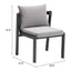 Silla para Cafetería y Jardín - ZUO HORIZON - Gris - Asiento y Respaldo Tapizados con Tela para Exterior - 704008 - Zuo - NOGAL BEAT - Silla de Terraza
