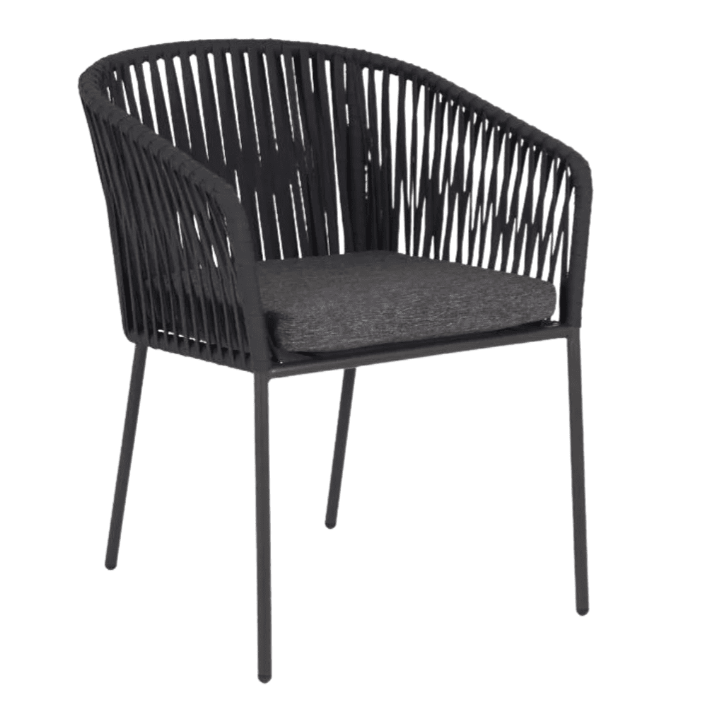 Silla para Hotel - NOGAL BEAT CANCUN - Varios Colores - Asiento y Respaldo Tejido de Cuerda de Algodón -  - MDO - NOGAL BEAT - Sillas