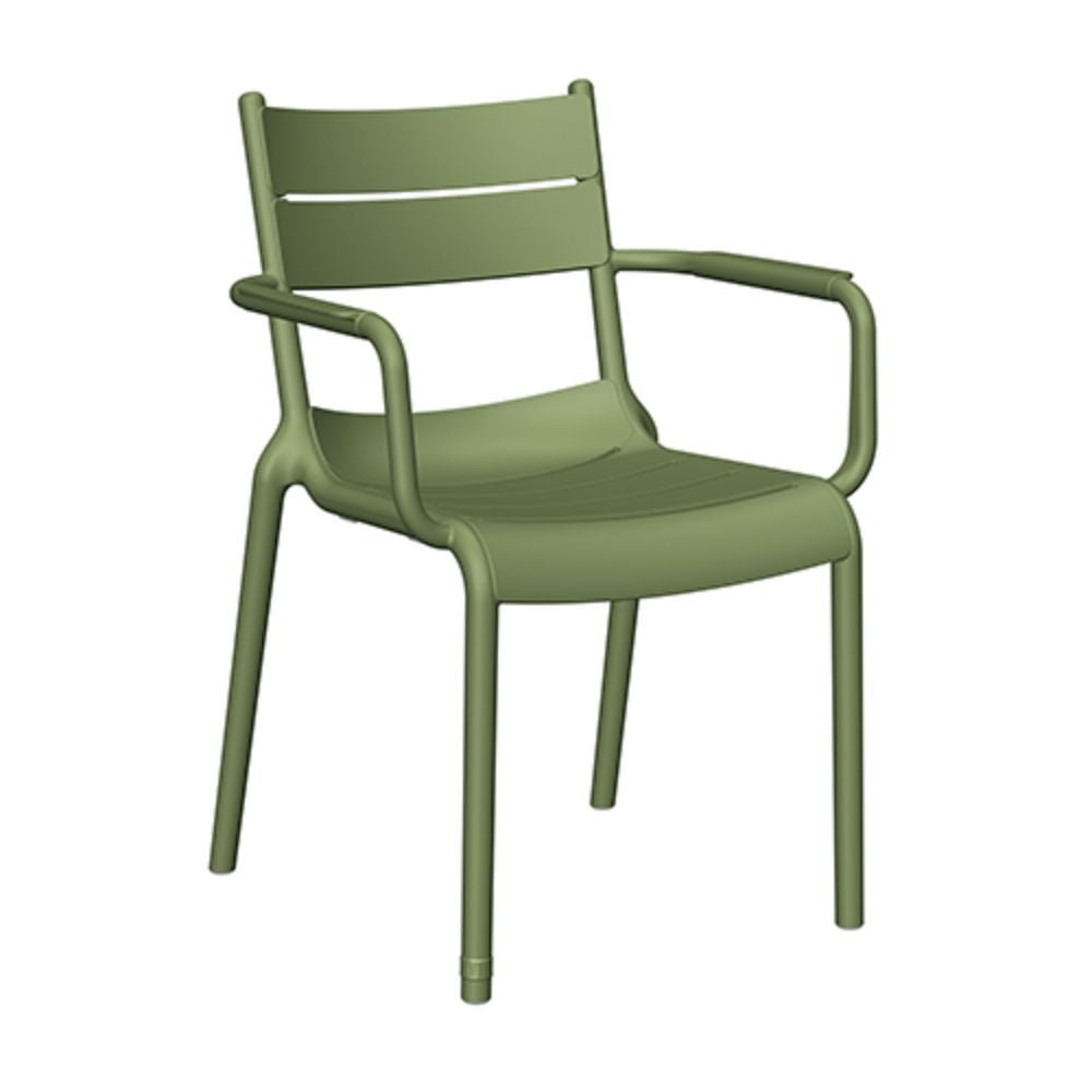 Silla para Jardín y Terraza Resistente a Rayos UV - OFFIHO NAPLES OHV - 7220A - Con Brazos - Varios Colores - Asiento y Respaldo en Polipropileno para Ambiente Salino - OHV - 7220A - OFFIHO - NOGAL BEAT - Sillas