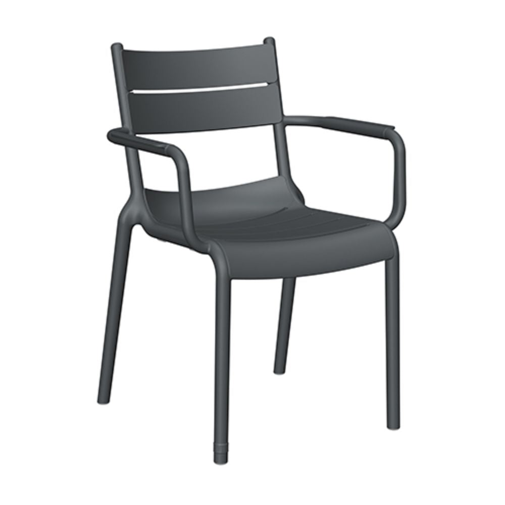 Silla para Jardín y Terraza Resistente a Rayos UV - OFFIHO NAPLES OHV - 7220A - Con Brazos - Varios Colores - Asiento y Respaldo en Polipropileno para Ambiente Salino - OHV - 7220A - OFFIHO - NOGAL BEAT - Sillas