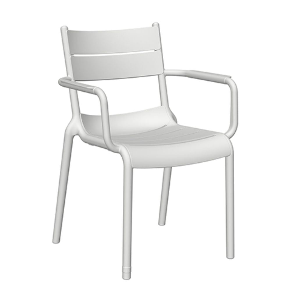 Silla para Jardín y Terraza Resistente a Rayos UV - OFFIHO NAPLES OHV - 7220A - Con Brazos - Varios Colores - Asiento y Respaldo en Polipropileno para Ambiente Salino - OHV - 7220A - OFFIHO - NOGAL BEAT - Sillas