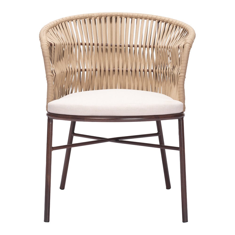 Silla para Terraza y Alberca - ZUO FREYCINET - Varios Colores - Asiento y Respaldo Tapizados con Tela para Exterior - 703988 - Zuo - NOGAL BEAT - Silla de Terraza