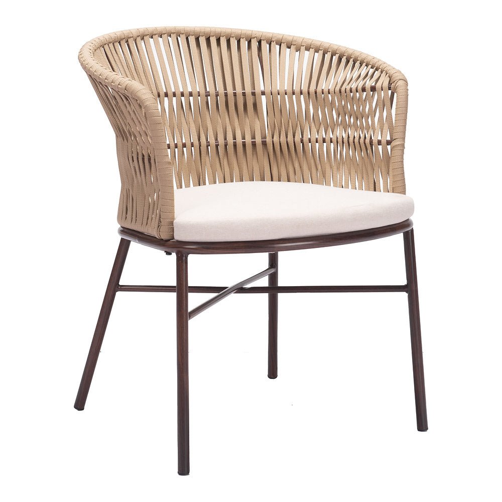 Silla para Terraza y Alberca - ZUO FREYCINET - Varios Colores - Asiento y Respaldo Tapizados con Tela para Exterior - 703988 - Zuo - NOGAL BEAT - Silla de Terraza