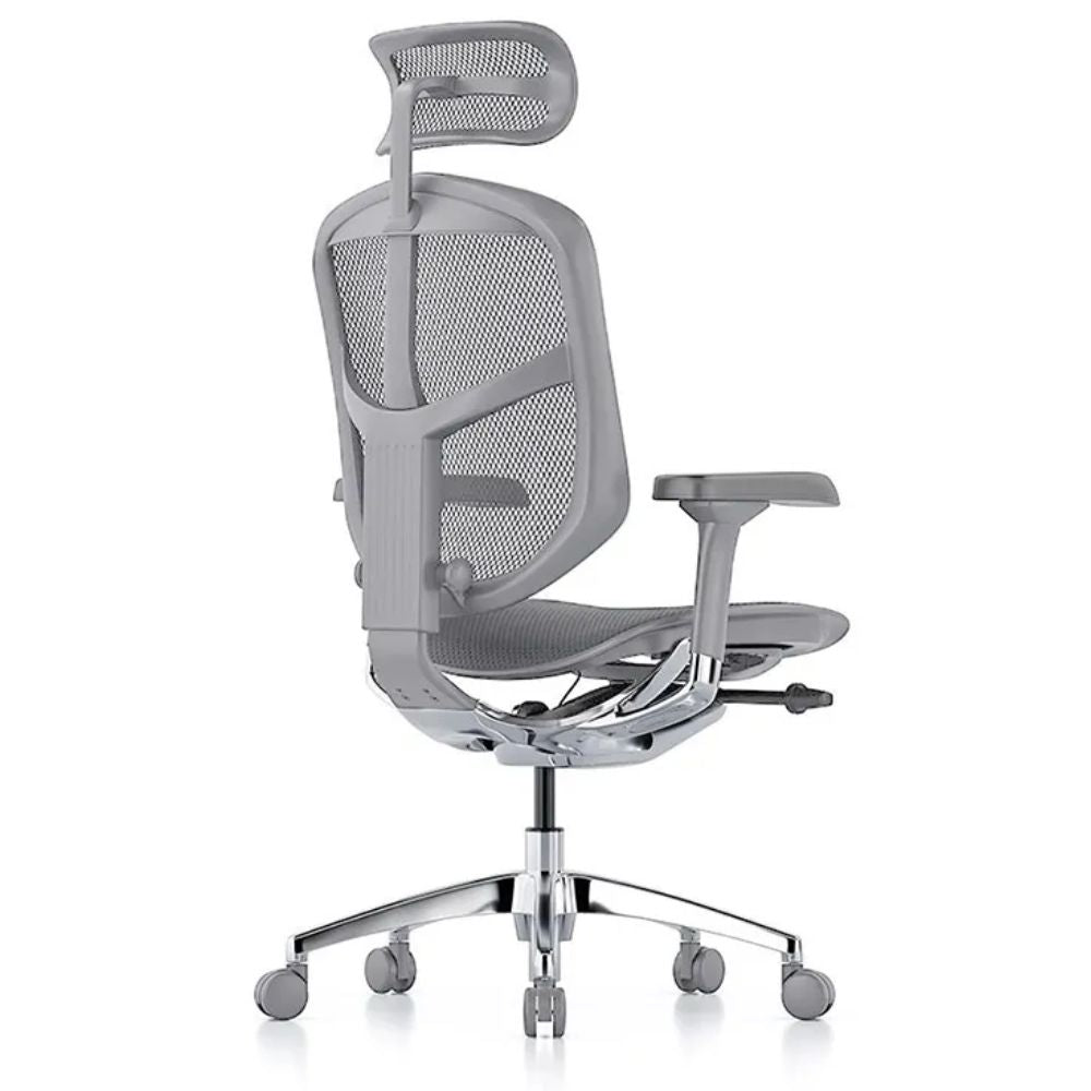 SILLA REQUIEZ ENJOY RM - 9101/GR Cabecera | Silla Ejecutiva para Oficina | Base 5 Puntas Aluminio | Descansabrazos | Polipropileno | Con Cabecera | Interior - RM - 9101/GR/ Cabecera RA - 95/GR - REQUIEZ - NOGAL BEAT - Sillas de oficina