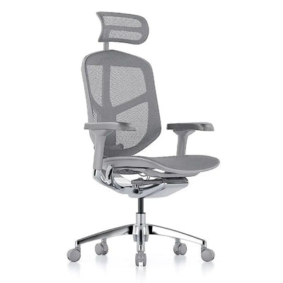 SILLA REQUIEZ ENJOY RM - 9101/GR Cabecera | Silla Ejecutiva para Oficina | Base 5 Puntas Aluminio | Descansabrazos | Polipropileno | Con Cabecera | Interior - RM - 9101/GR/ Cabecera RA - 95/GR - REQUIEZ - NOGAL BEAT - Sillas de oficina