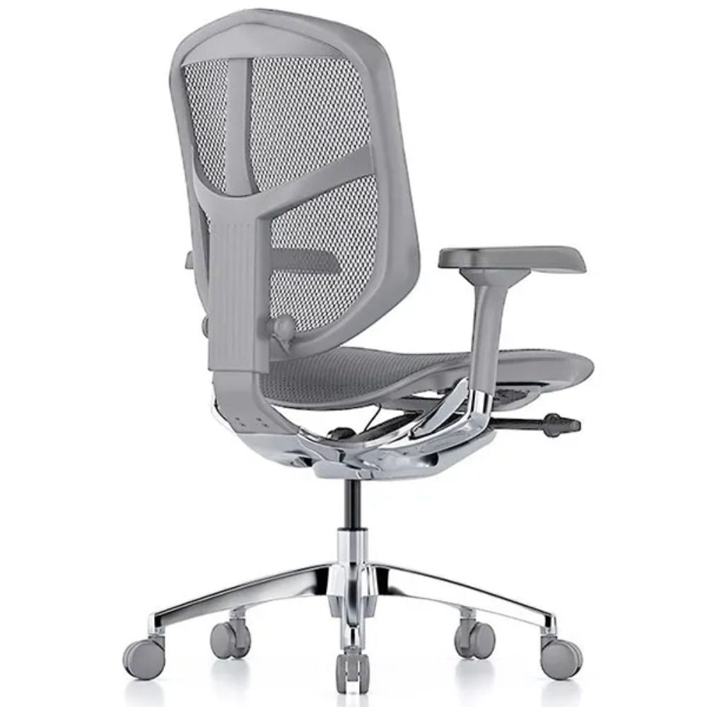 SILLA REQUIEZ ENJOY RM - 9101GR | Silla Ejecutiva | Base 5 Puntas Aluminio | Respaldo Mesh | Ergonómico | Gris | Interior - RM - 9101/GR - REQUIEZ - NOGAL BEAT - Sillas de oficina