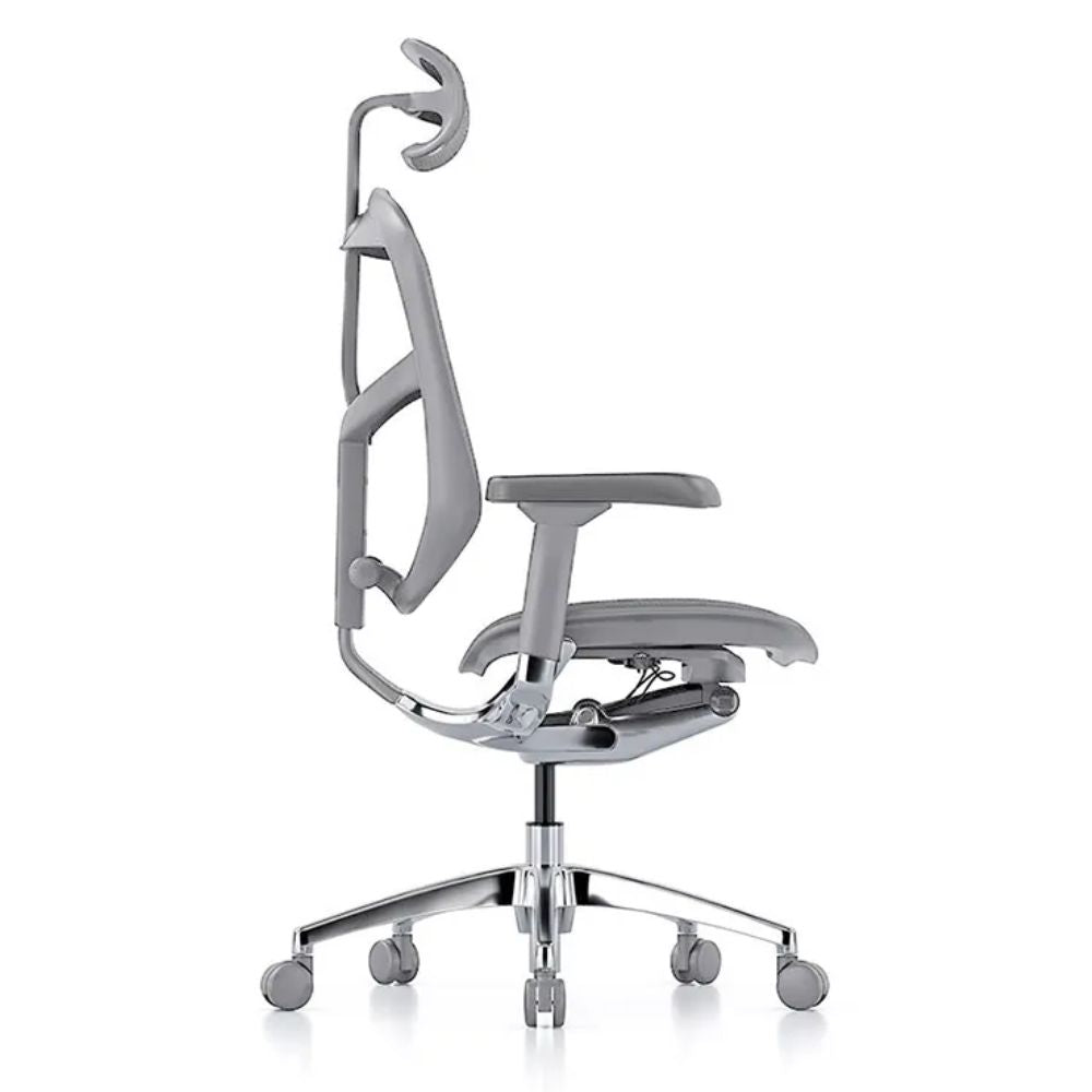 SILLA REQUIEZ ENJOY RM - 9101GR | Silla Ejecutiva | Base 5 Puntas Aluminio | Respaldo Mesh | Ergonómico | Gris | Interior - RM - 9101/GR - REQUIEZ - NOGAL BEAT - Sillas de oficina