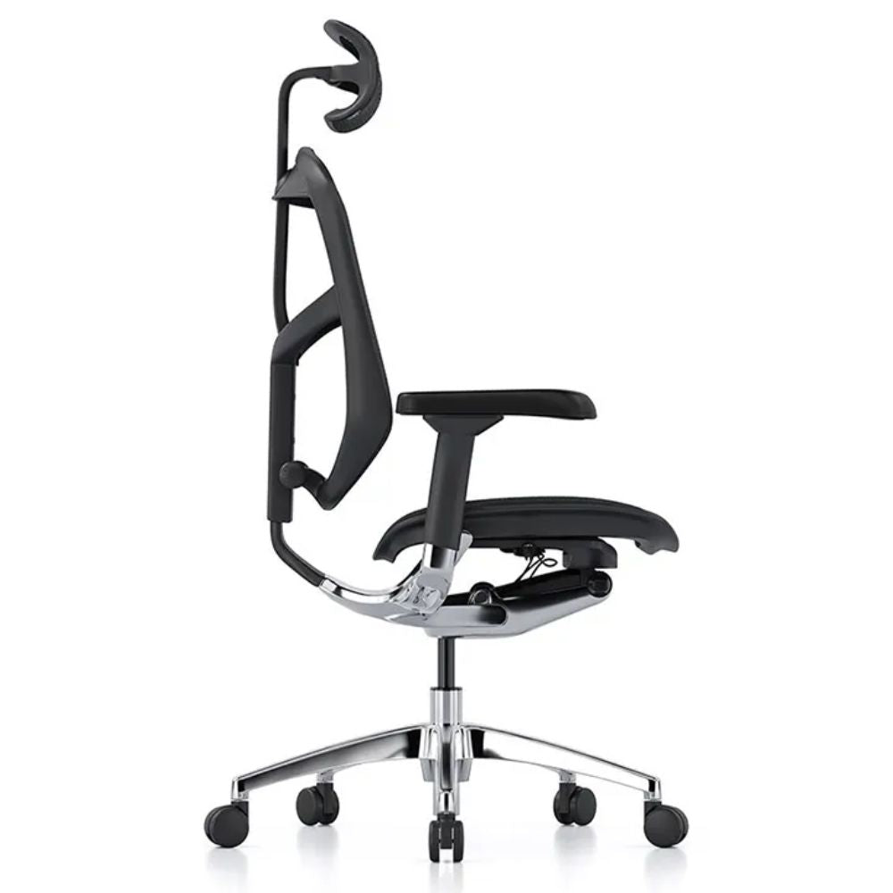 SILLA REQUIEZ ENJOY RM - 9101NG | Silla Ejecutiva | Base 5 Puntas Aluminio | Respaldo Mesh | Ergonómico | Negro | Interior - RM - 9101/NG - REQUIEZ - NOGAL BEAT - Sillas de oficina