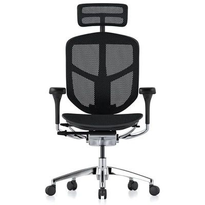 SILLA REQUIEZ ENJOY RM - 9101NG | Silla Ejecutiva | Base 5 Puntas Aluminio | Respaldo Mesh | Ergonómico | Negro | Interior - RM - 9101/NG - REQUIEZ - NOGAL BEAT - Sillas de oficina