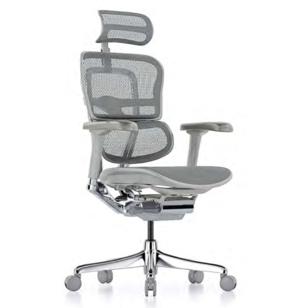 SILLA REQUIEZ ERGOHUMAN RM - 9100G | Silla Ejecutiva para Oficina | Base Estrella Aluminio | Respaldo en Mesh | Interior - RM - 9100/GR - REQUIEZ - NOGAL BEAT - Silla para oficina