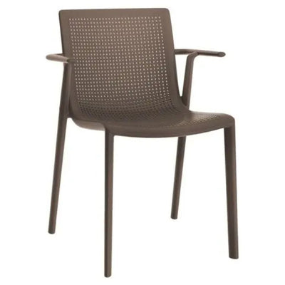 SILLA RESOL BEETAK ARMCHAIR | Silla Ocasional | Fibra Vidrio | Polipropileno | Apilable | Protección UV | Brazos | Interior + Exterior - 01539 - Resol - NOGAL BEAT - Sillas