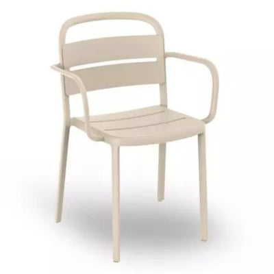 SILLA RESOL COMO ARMCHAIR | Silla Ocasional | Polipropileno | Fibra de Vidrio | Protección UV | Brazos | Interior + Exterior - 05349 - Resol - NOGAL BEAT - Sillas