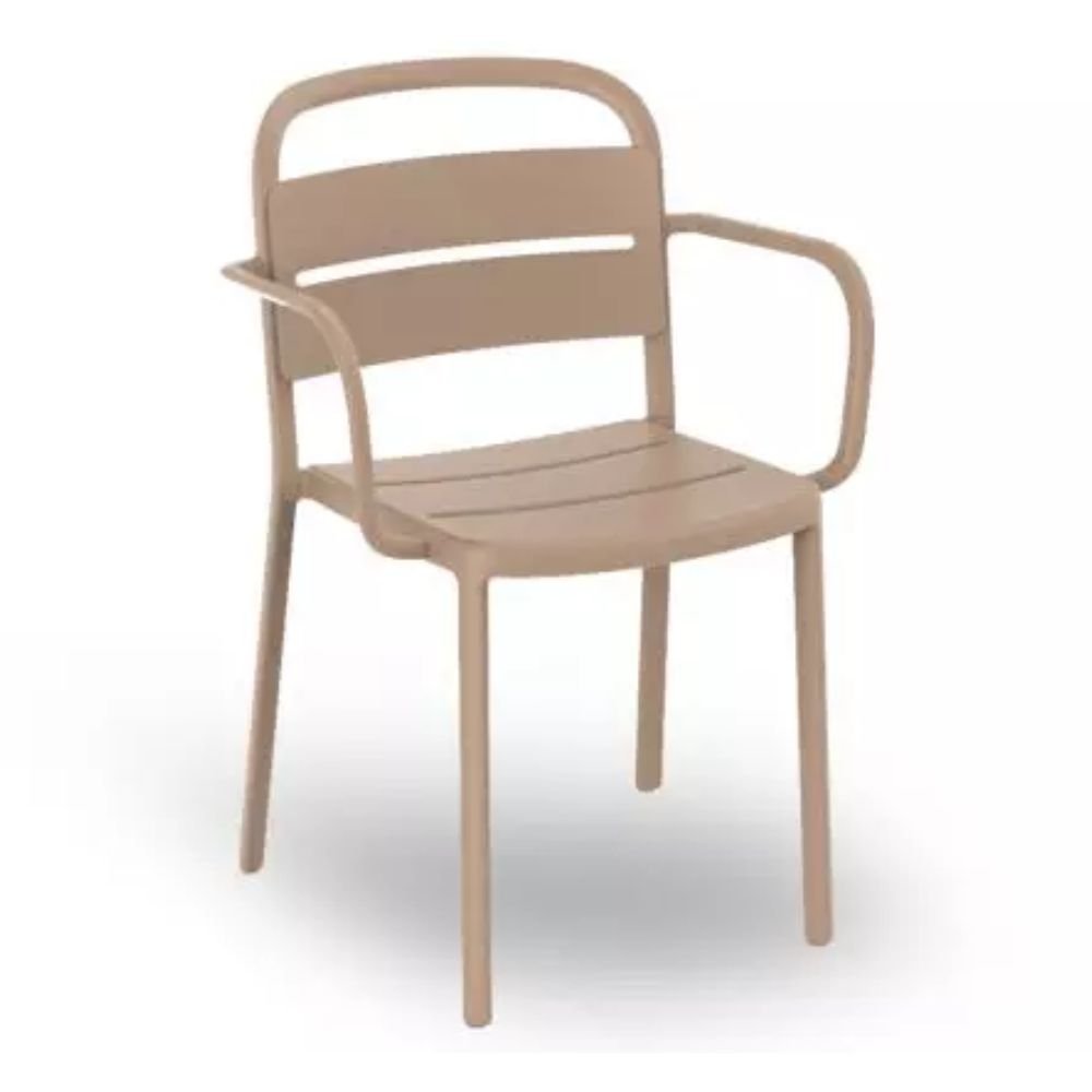 SILLA RESOL COMO ARMCHAIR | Silla Ocasional | Polipropileno | Fibra de Vidrio | Protección UV | Brazos | Interior + Exterior - 05352 - Resol - NOGAL BEAT - Sillas