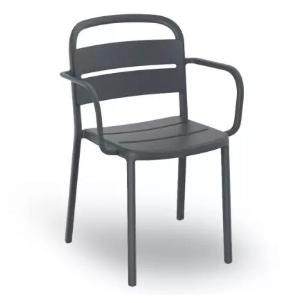 SILLA RESOL COMO ARMCHAIR | Silla Ocasional | Polipropileno | Fibra de Vidrio | Protección UV | Brazos | Interior + Exterior - 05350 - Resol - NOGAL BEAT - Sillas