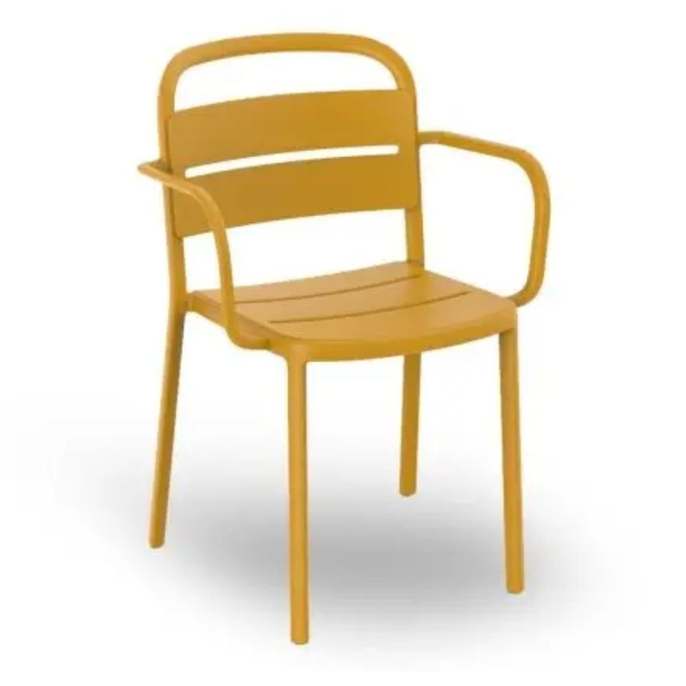 SILLA RESOL COMO ARMCHAIR | Silla Ocasional | Polipropileno | Fibra de Vidrio | Protección UV | Brazos | Interior + Exterior - 05354 - Resol - NOGAL BEAT - Sillas