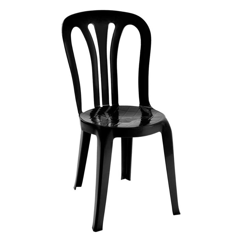 Silla para Restaurante Elegante al Aire Libre Reciclado - RESOL GARROTXA RECYCLED - Negro - 4 Puntas y Protección UV