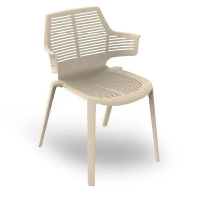 SILLA RESOL IKONA | Silla Ocasional | Polipropileno | Fibra de Vidrio | Protección UV | Apilable | Brazos | Interior + Exterior - 05181 - Resol - NOGAL BEAT - Definir