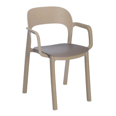 SILLA RESOL ONA ARMCHAIR RECYCLED | Silla Ocasional para Cafetería Jardín | Polipropileno | Reciclado y Reciclable | Protección UV | Interior + Exterior - 05565 - Resol - NOGAL BEAT - silla