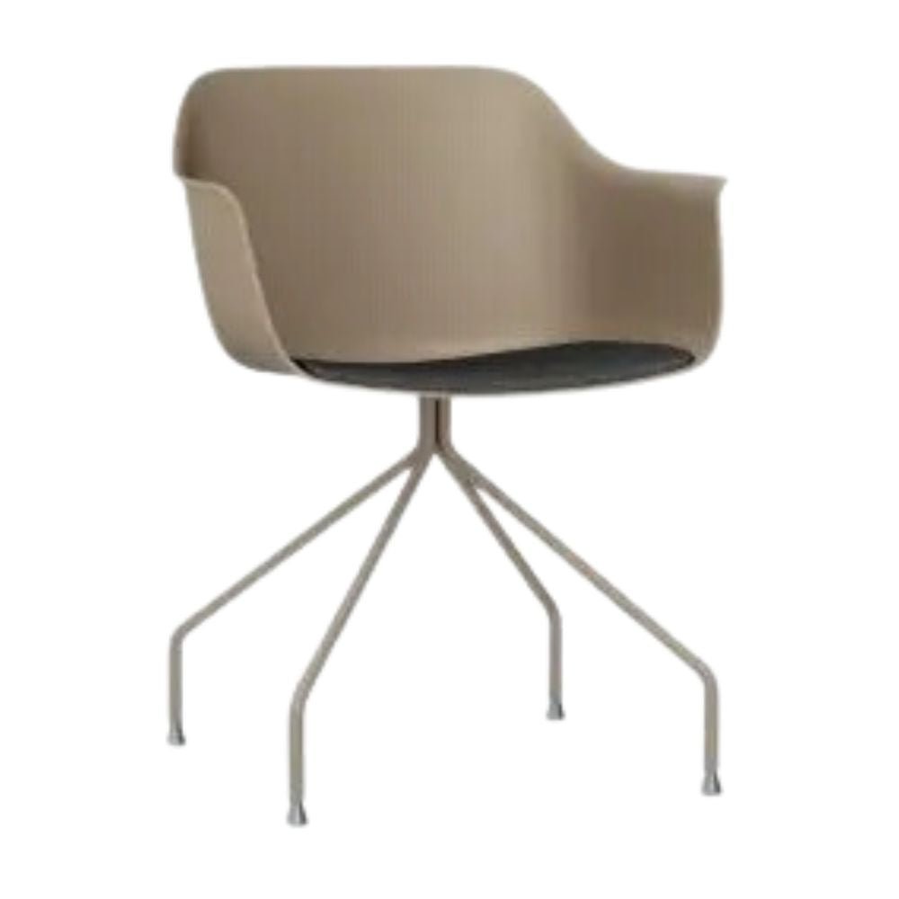 SILLA RESOL SHAPE ARAÑA UPHOLSTERED SEAT PAD | Silla Ocasional Decorativa | Polipropileno | Fibra Vidrio | Patas Acero | Tapizado | Interior + Exterior - 85840 - Resol - NOGAL BEAT - Sillas