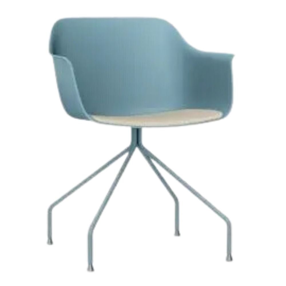 SILLA RESOL SHAPE ARAÑA UPHOLSTERED SEAT PAD | Silla Ocasional Decorativa | Polipropileno | Fibra Vidrio | Patas Acero | Tapizado | Interior + Exterior - 85846 - Resol - NOGAL BEAT - Sillas