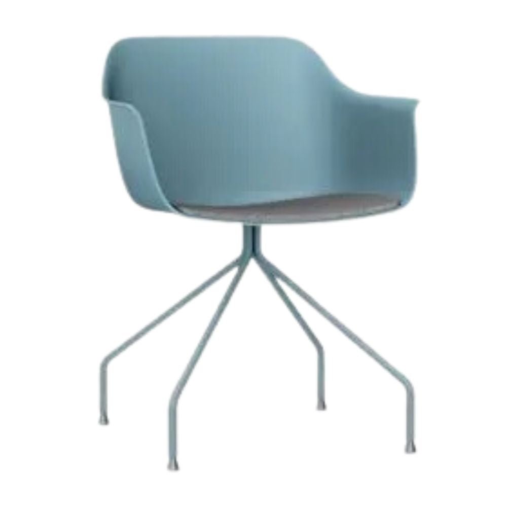 SILLA RESOL SHAPE ARAÑA UPHOLSTERED SEAT PAD | Silla Ocasional Decorativa | Polipropileno | Fibra Vidrio | Patas Acero | Tapizado | Interior + Exterior - 85847 - Resol - NOGAL BEAT - Sillas