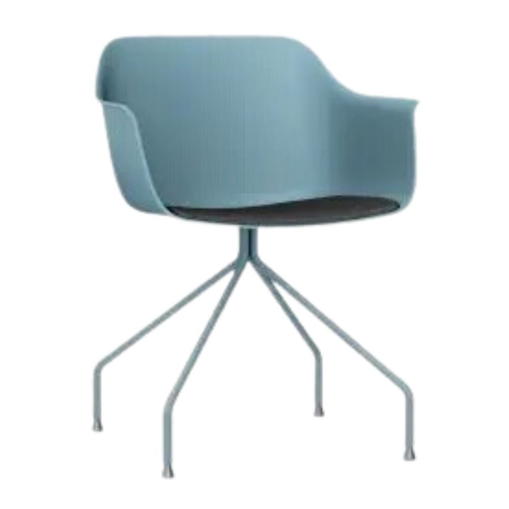 SILLA RESOL SHAPE ARAÑA UPHOLSTERED SEAT PAD | Silla Ocasional Decorativa | Polipropileno | Fibra Vidrio | Patas Acero | Tapizado | Interior + Exterior - 85848 - Resol - NOGAL BEAT - Sillas