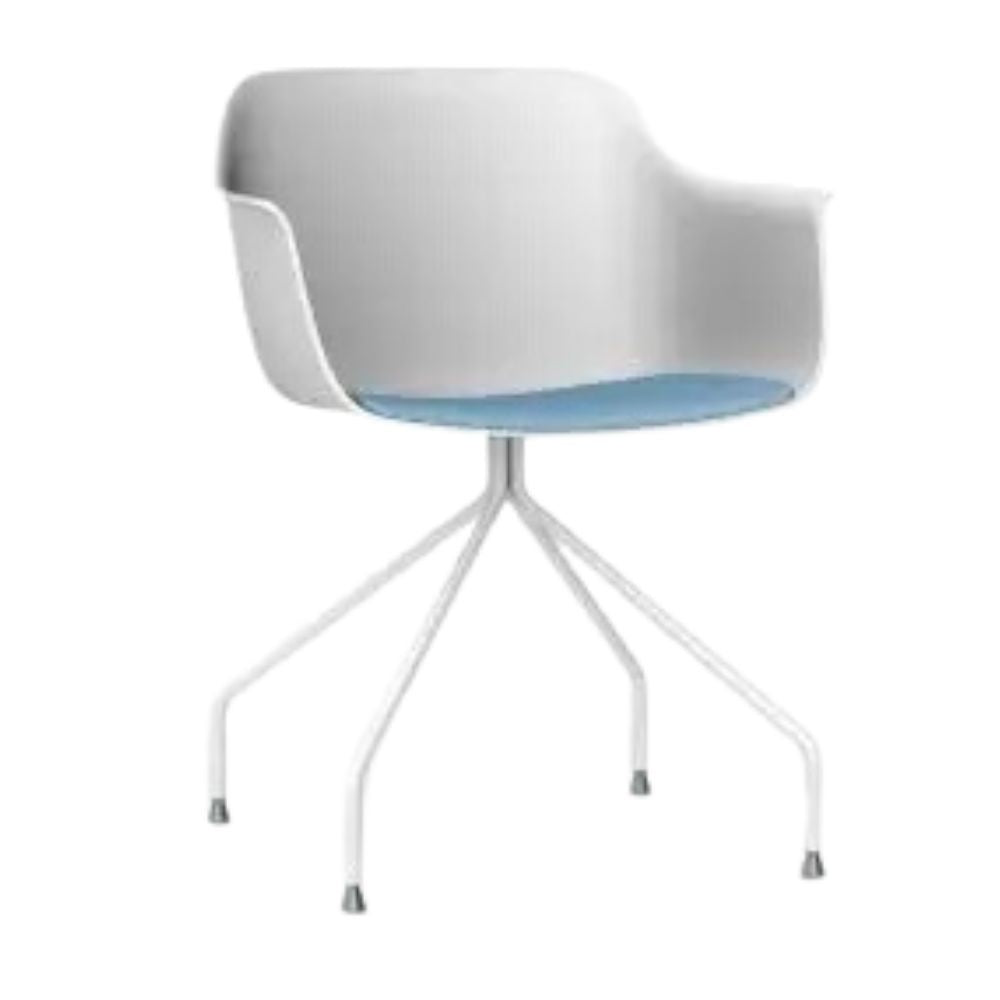 SILLA RESOL SHAPE ARAÑA UPHOLSTERED SEAT PAD | Silla Ocasional Decorativa | Polipropileno | Fibra Vidrio | Patas Acero | Tapizado | Interior + Exterior - 85834 - Resol - NOGAL BEAT - Sillas