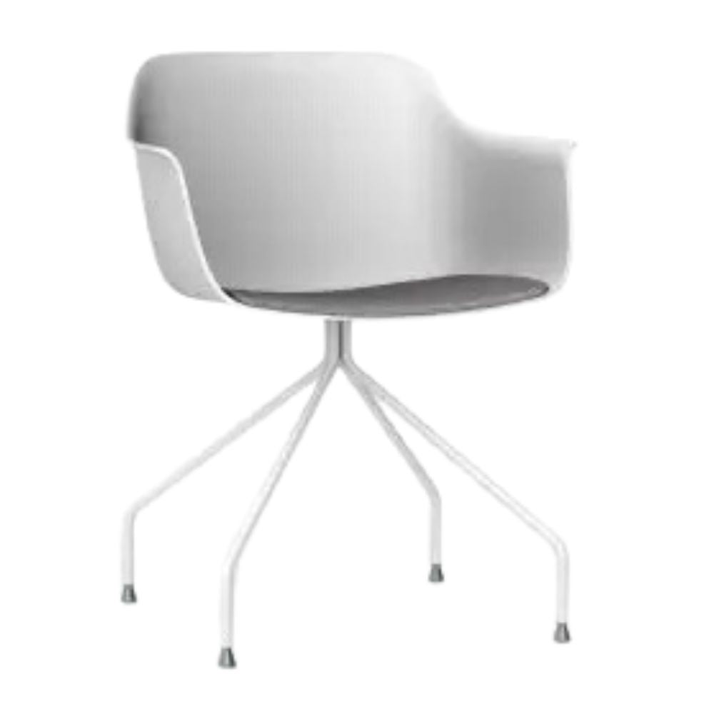 SILLA RESOL SHAPE ARAÑA UPHOLSTERED SEAT PAD | Silla Ocasional Decorativa | Polipropileno | Fibra Vidrio | Patas Acero | Tapizado | Interior + Exterior - 85831 - Resol - NOGAL BEAT - Sillas