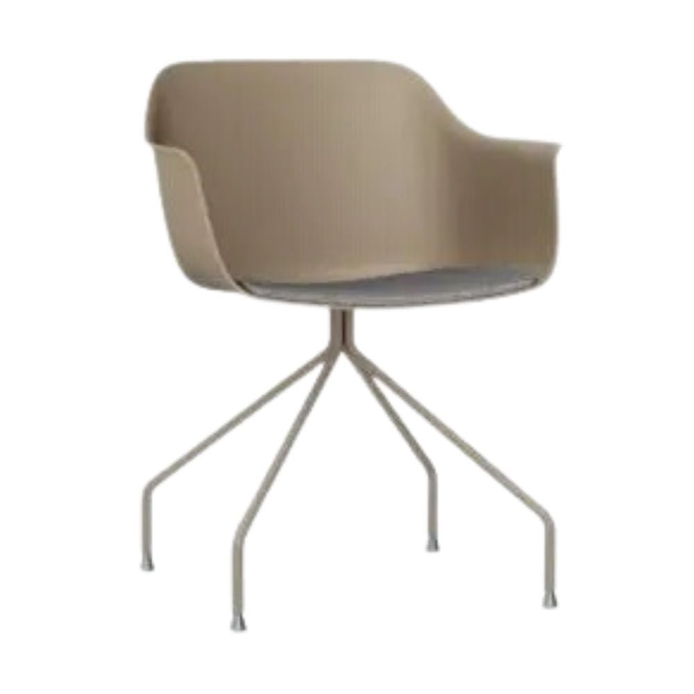 SILLA RESOL SHAPE ARAÑA UPHOLSTERED SEAT PAD | Silla Ocasional Decorativa | Polipropileno | Fibra Vidrio | Patas Acero | Tapizado | Interior + Exterior - 85839 - Resol - NOGAL BEAT - Sillas